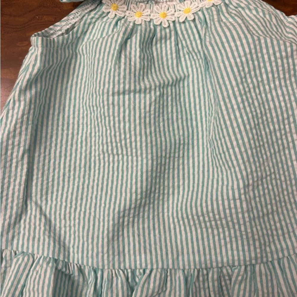 NWT-Starting Out Blue Striped Dress With Diaper Cover